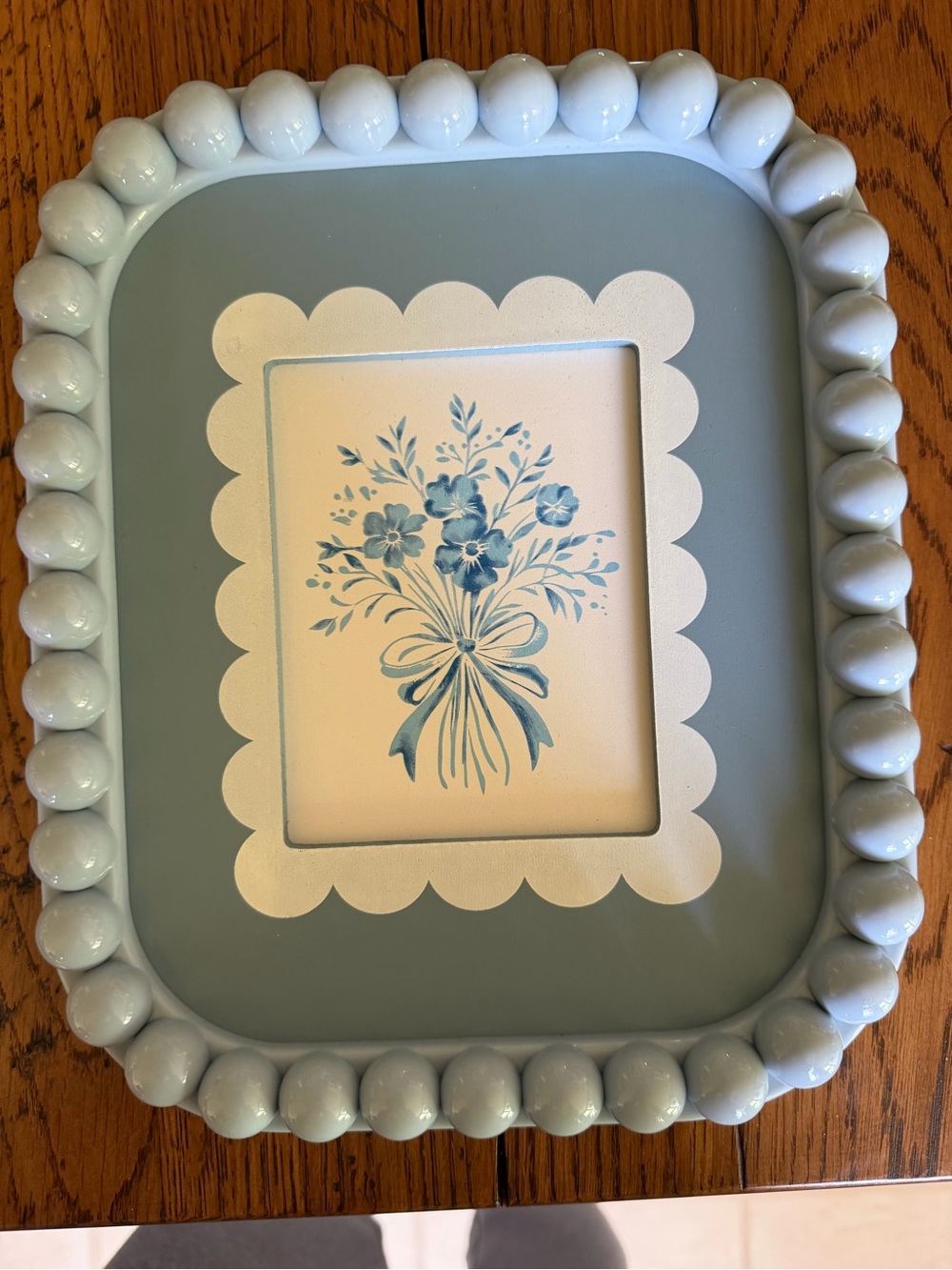 Target Light Blue Decorative Frame with Floral Motif
